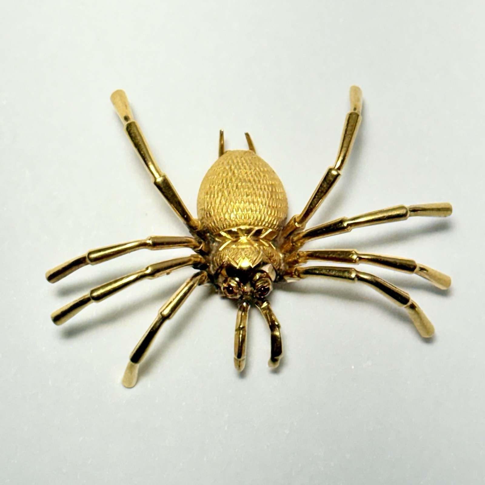 18K Yellow Gold Spider 39mm Brooch Pin 5.0g