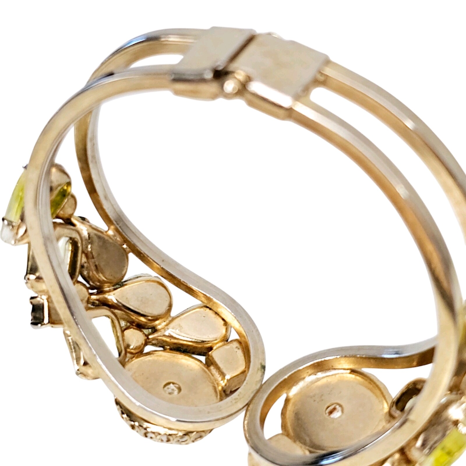 Vintage Juliana DeLizza & Elster Pearls Opalescent Rhinestone Clamper Bracelet