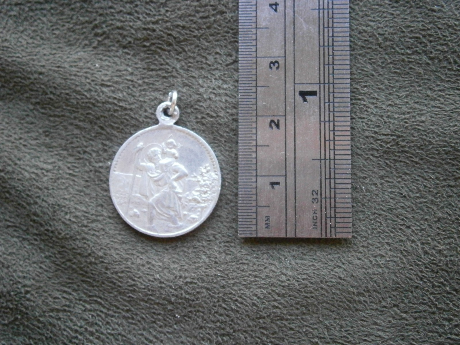 St Christopher Lightweight Aluminum Vintage Bracelet Charm Pendant