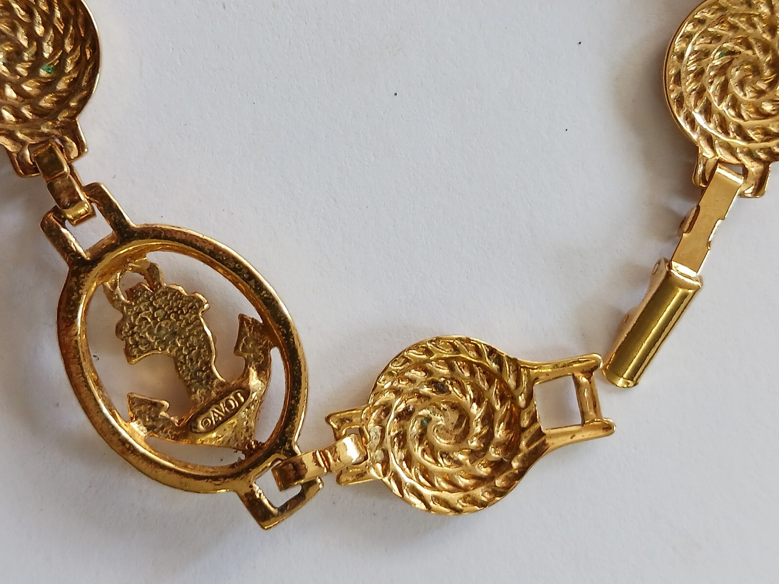 Vintage bracelets. box clasp. safety chain lock, Anchors, stones, rhinestones. 4