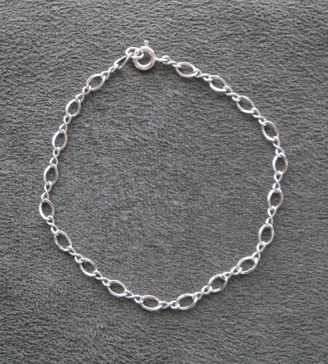 Dainty Figure 8 Infinity Link Vintage Shiny Sterling Silver Bracelet 7.25″ 1.8g