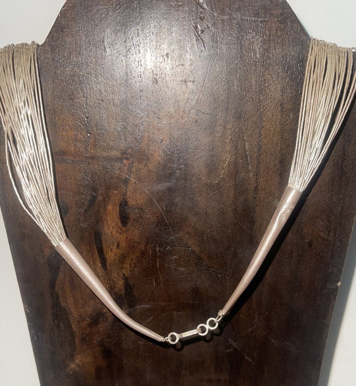 925 Sterling Silver Liquid Multi Strand (30) Navajo Soft Necklace 44g #4