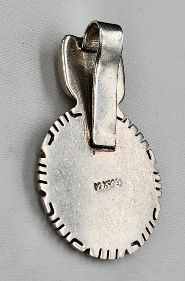 Old Vintage Sterling Silver 925 MEX ID Mexican Identification Pendant 13 grams