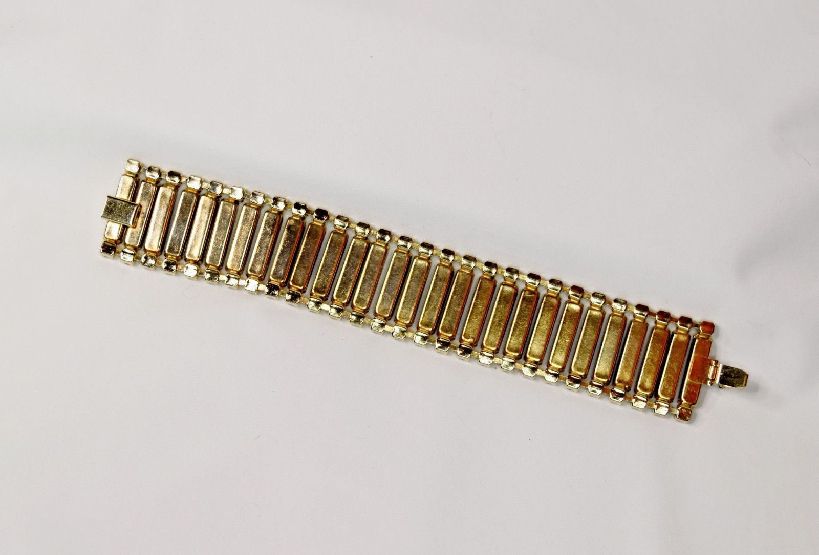 Vintage Brown Rhinestone Gold Tone Bracelet