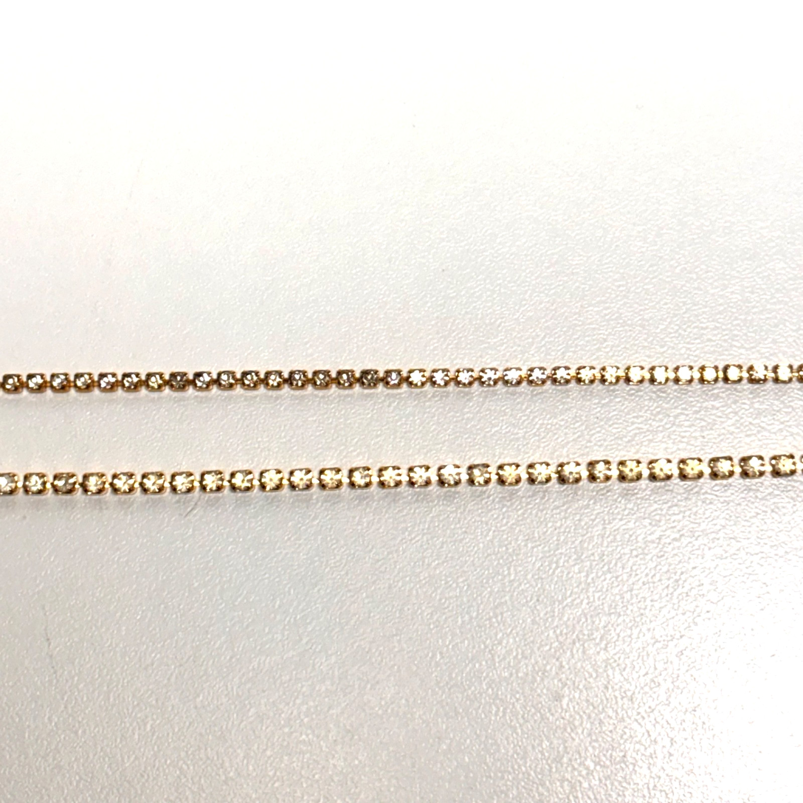 BRACELETS 2 ct set tennis rhinestone goldtone metal sisters mother daughter vint