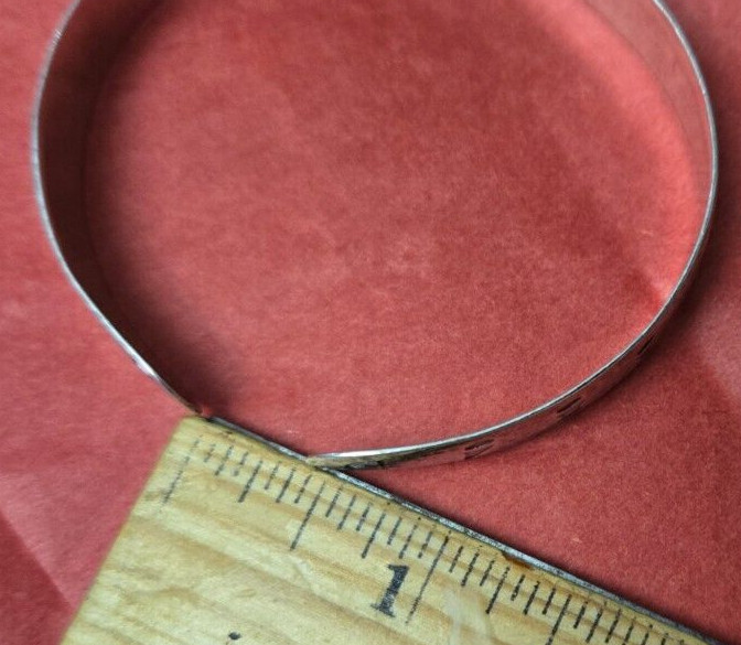 VTG 925 Sterling Silver WOHELO Campfire Girl Cuff Bracelet Etched 1/2 Inch 16g