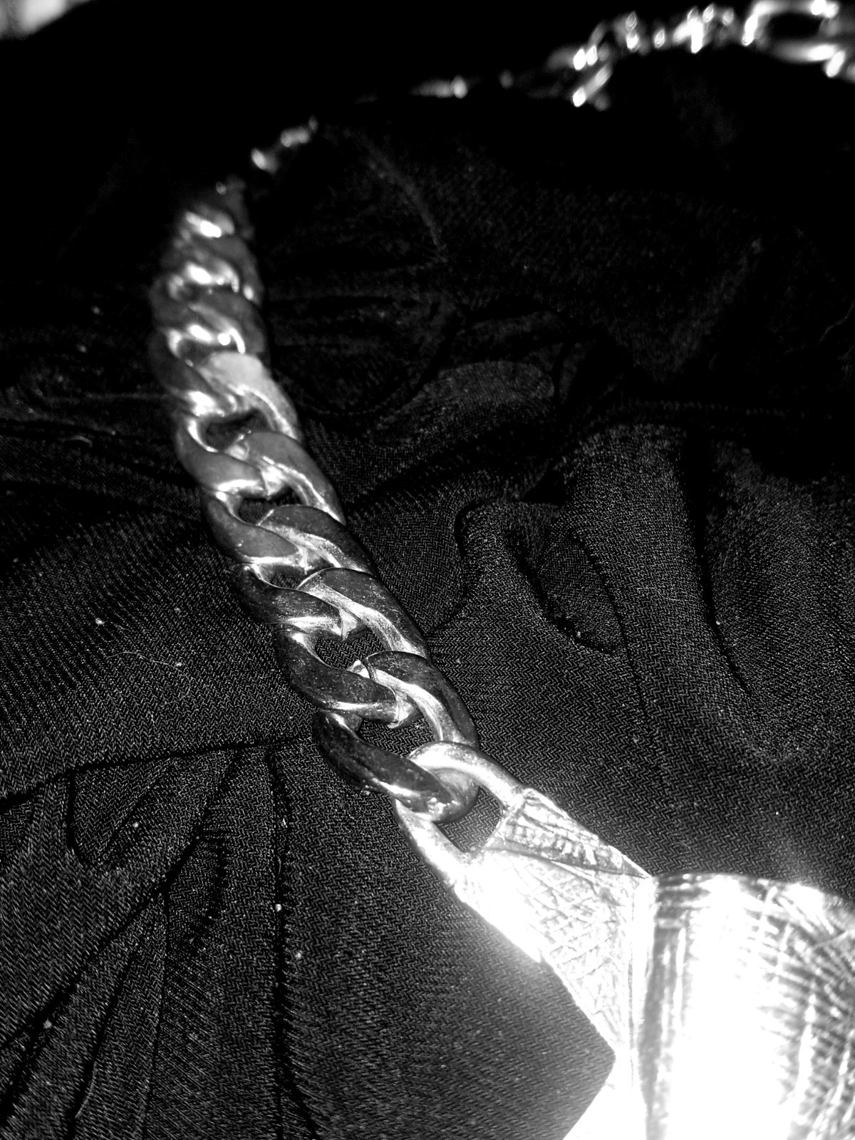 Heavy Silver Chain Necklace,”Lucia Of New York”, Bow Tie Choker, 18″ Adjustable