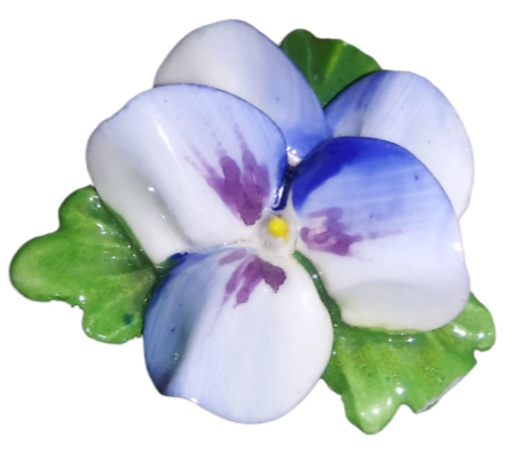 Vintage Royal Adderley Floral Blue Violet Flower Brooch Made in England A14