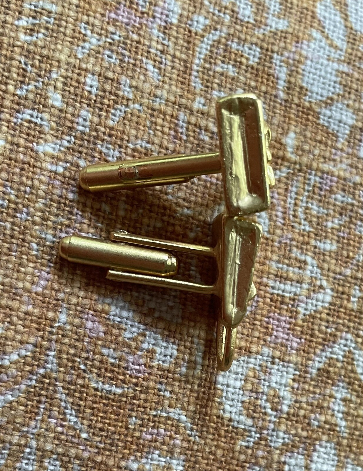 Gold Tone Cufflinks Womens Purse Handbag Shaped 3D About 1-inch Tall