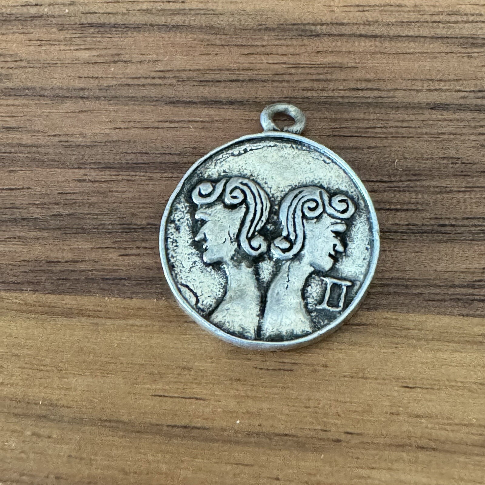Sterling Silver Gemini Charm Pendant May 21 June 20