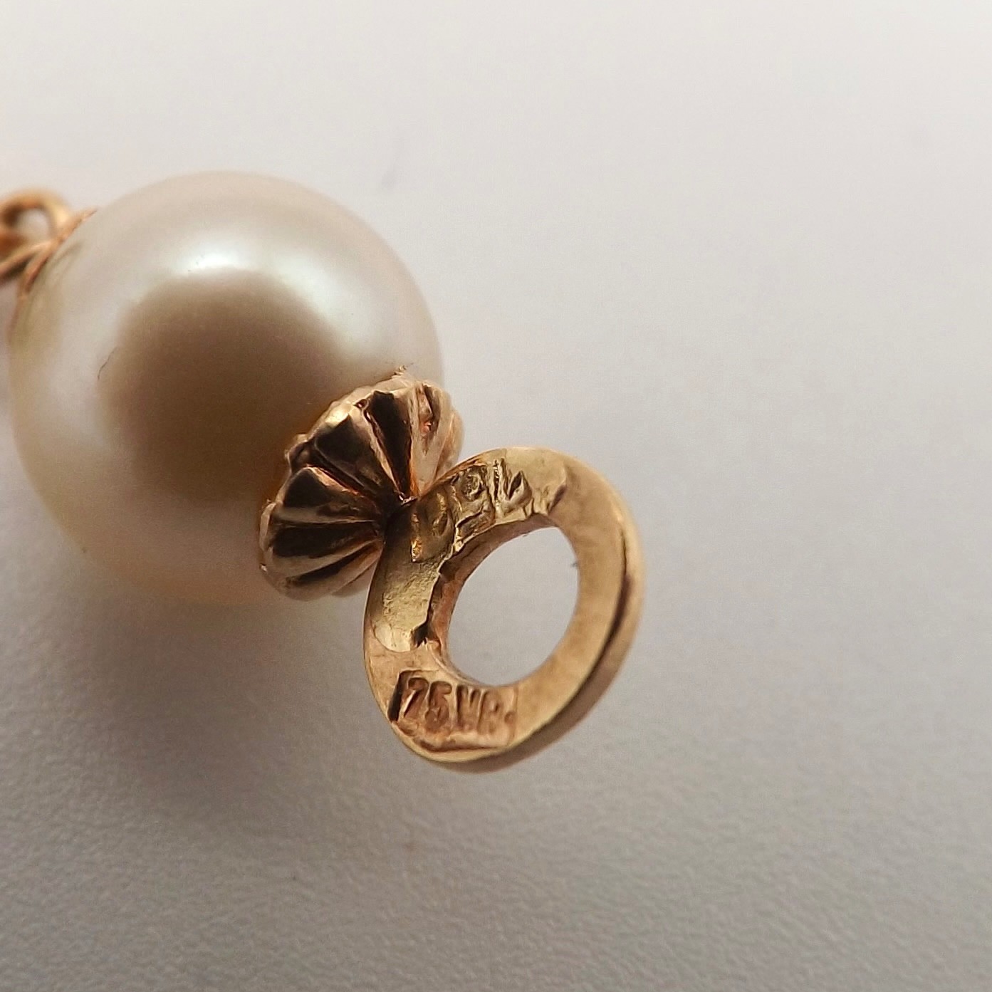 Solid 18k Gold Akoya Pearl Stations Circles Link Bracelet Vintage 750 Italy 7.5″