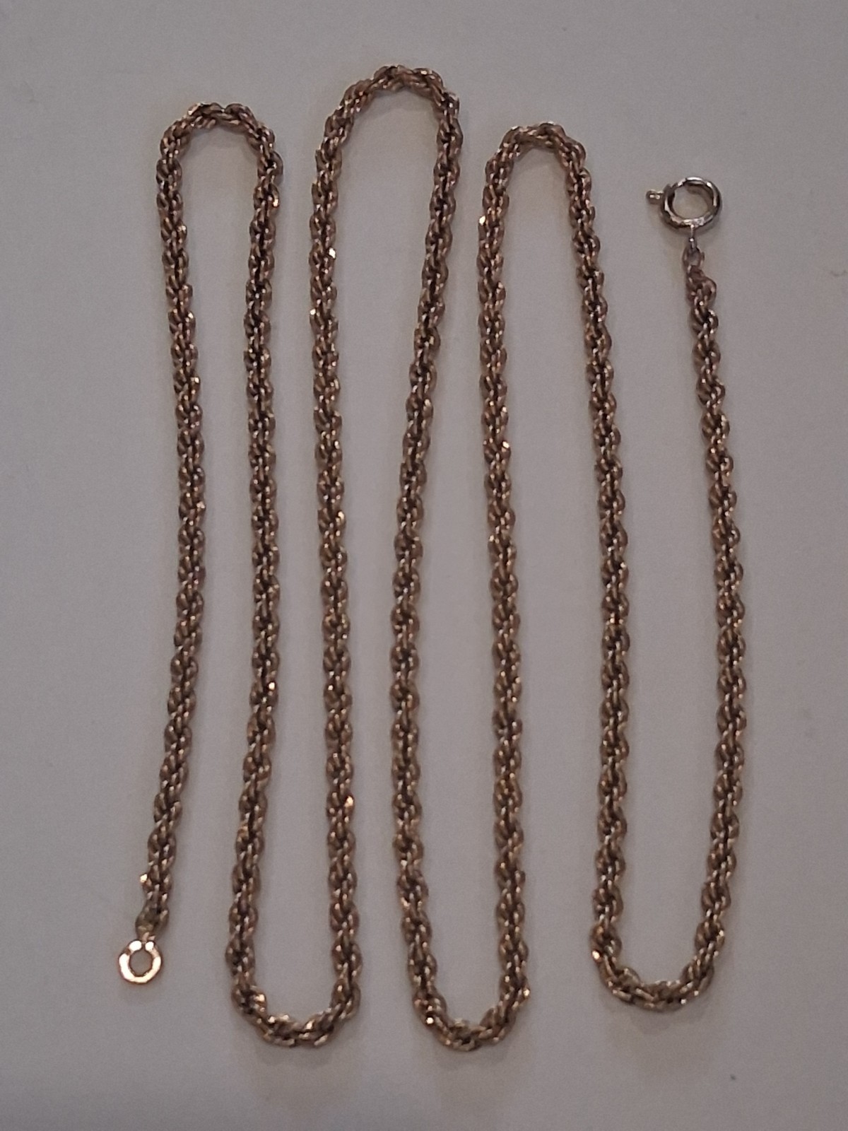 Vintage 1/20 12K Gold Filled Necklace Rope Chain Twisted 30″