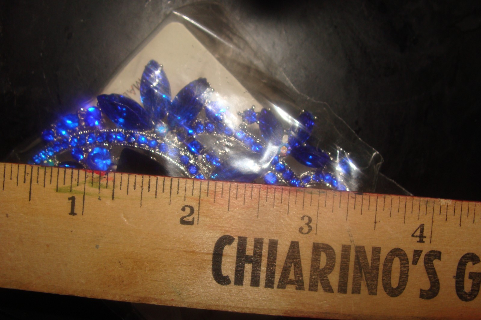 Vintage for (1) Prong set Crystal Cluster Leaf Brooch with Rhinestones