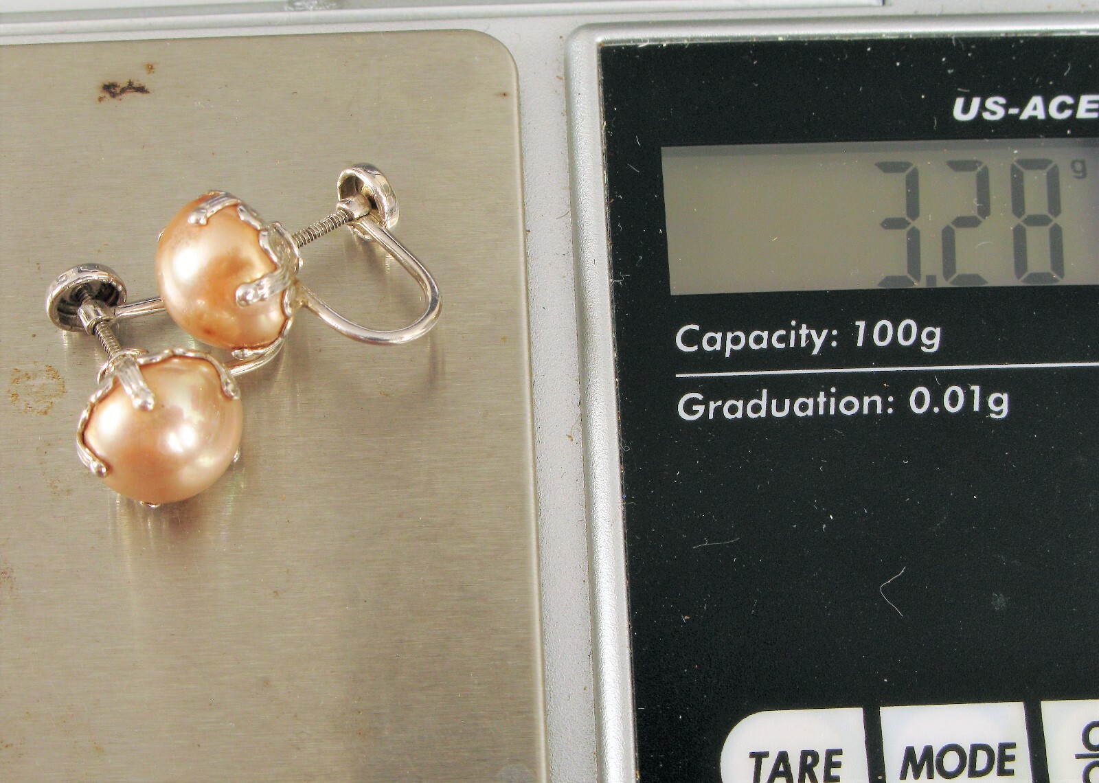 VTG DESIGNER SIGNED BDA BUDLONG DOCHERTY ARMSTRONG 10K WHITE GOLD PEARL EARRINGS