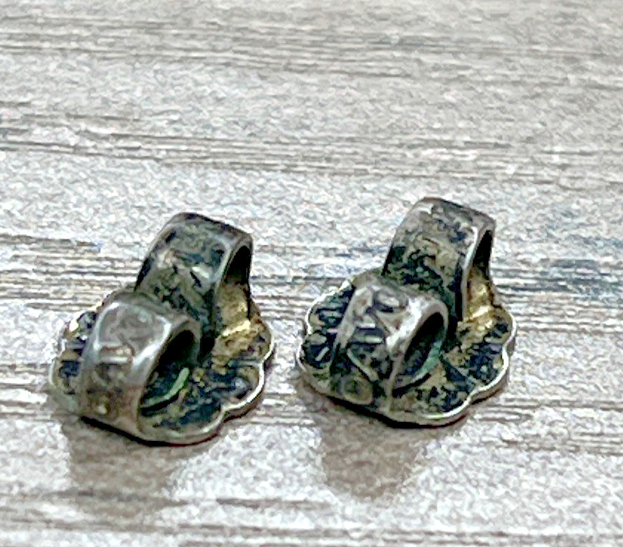 Vintage Sterling Silver 925 Puffed Figural 3D Seashell Shell Post Earrings 3.5g