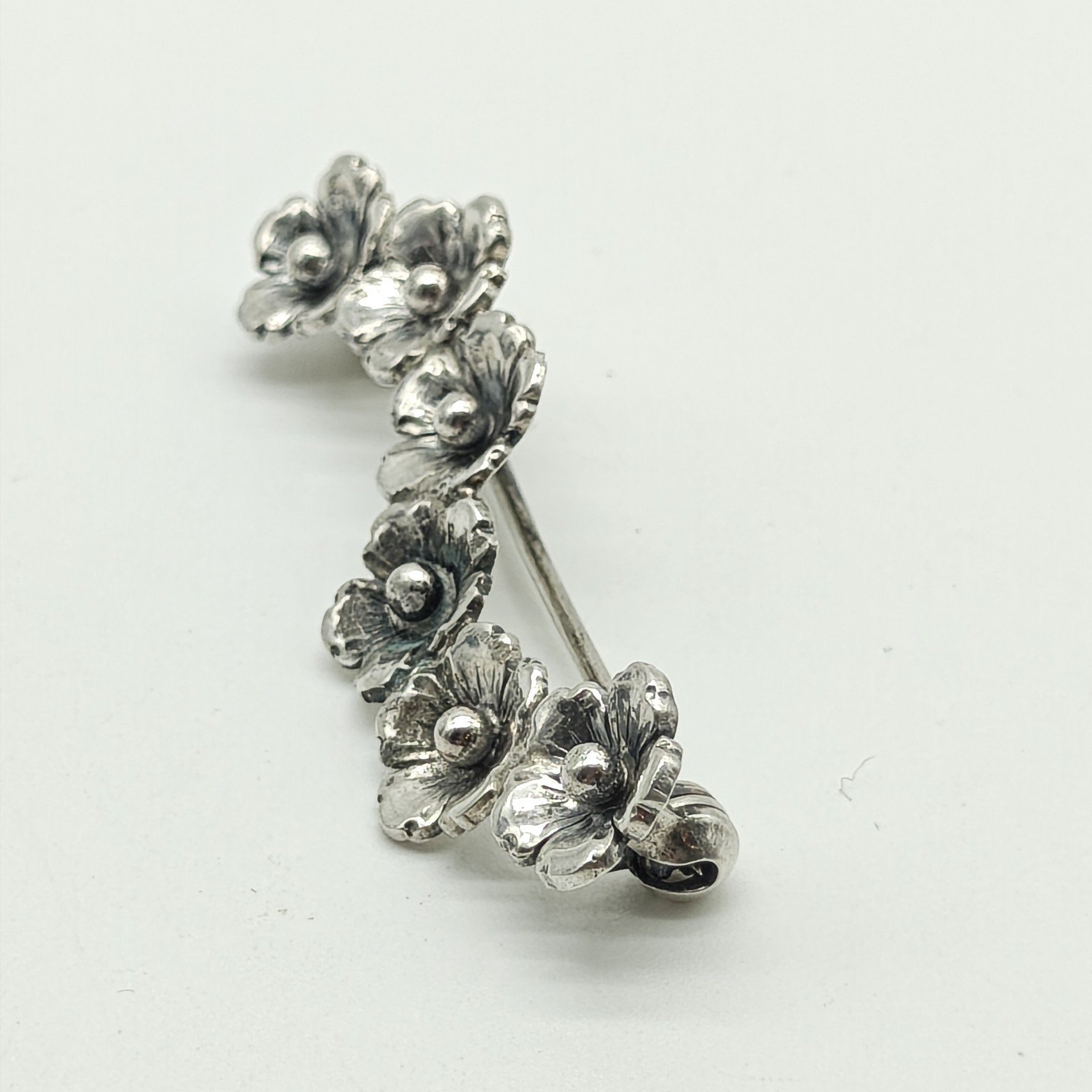 Niels Erik N E From Denmark Sterling Silver 925 Flower Bar Brooch Pin