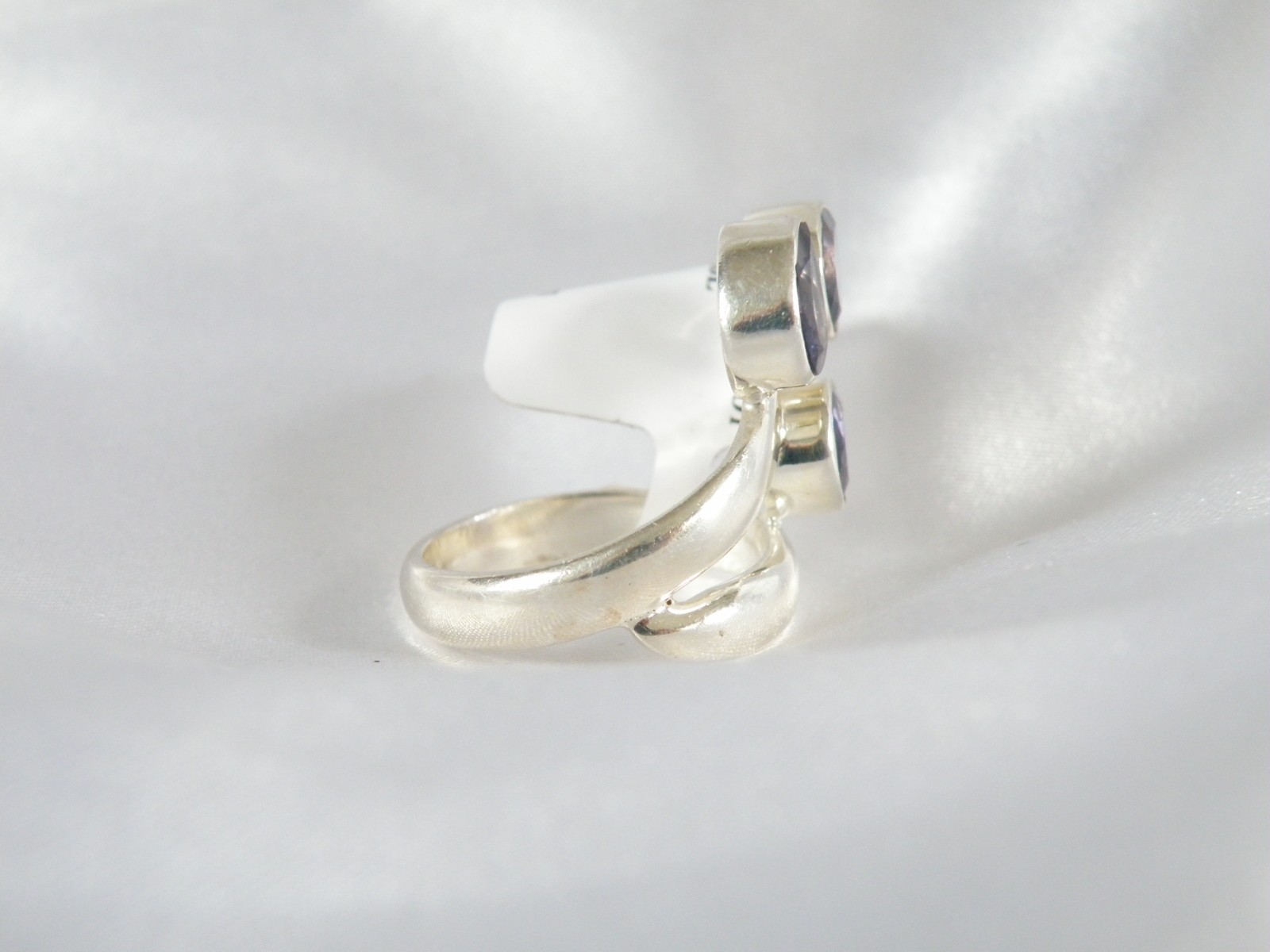 Chunky Sterling Silver 925 Bold Iolite Wrap Band Ring Size 8