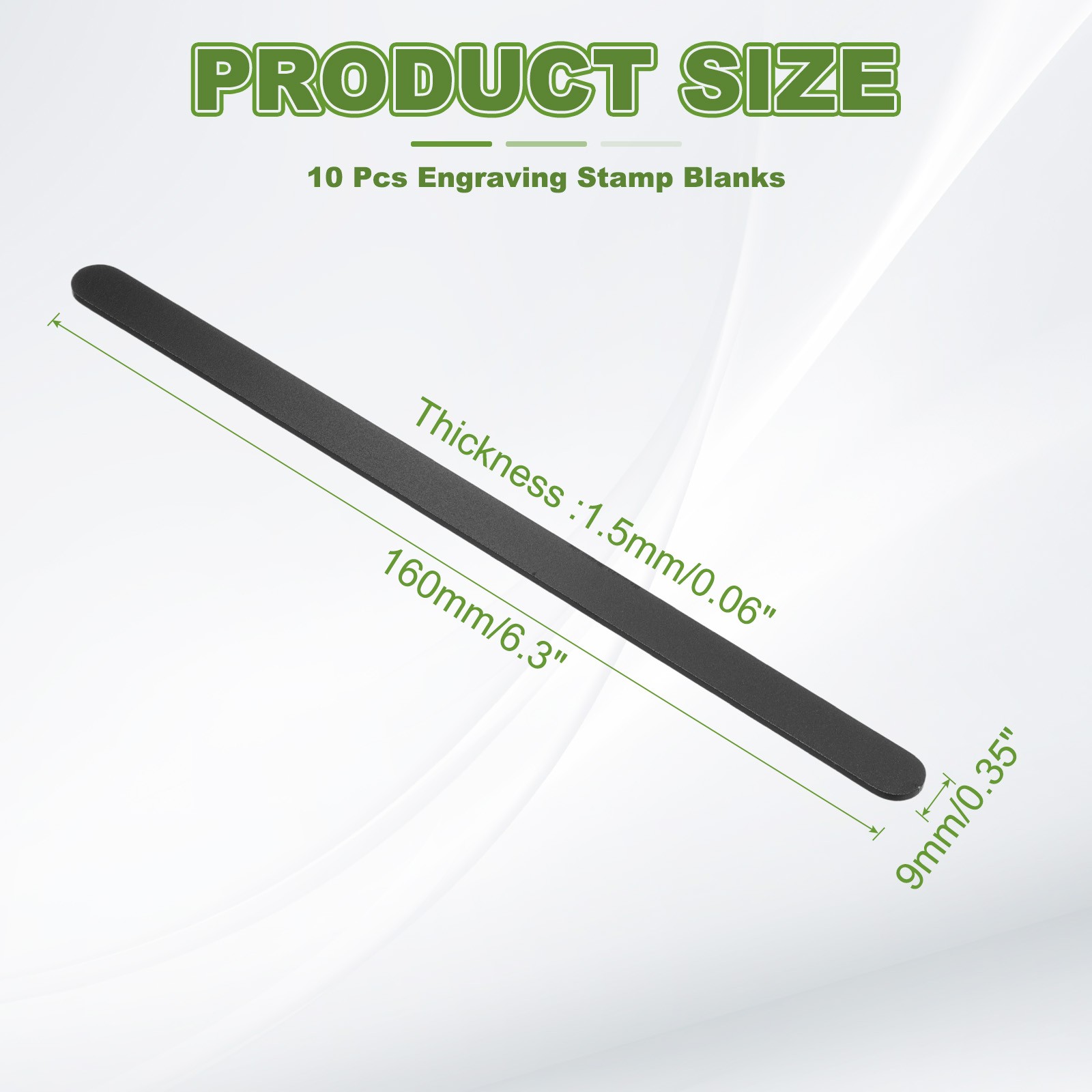 10Pcs 6×0.35×0.06″ Anodized Aluminum Bracelet Blanks Stamping Engraving Black
