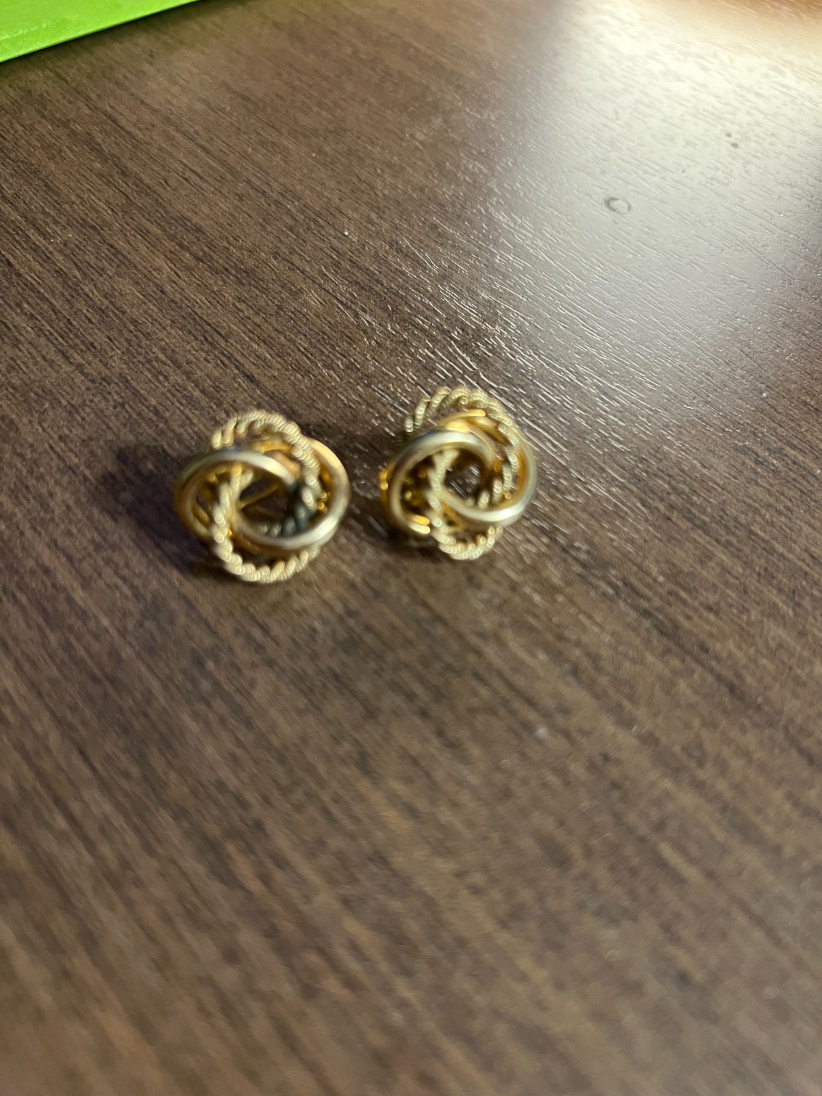 Vintage 12kt Gold Filled Infinity Knot Screw Back Earrings