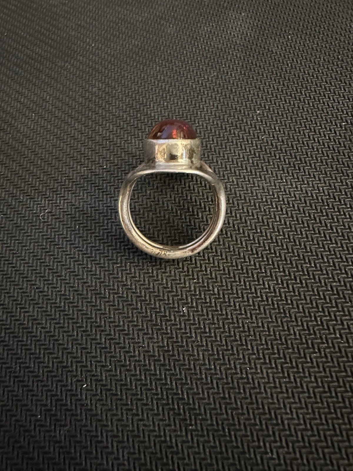 DDD Dominique Dinouart Mexico Sterling Silver 925 Amber Cocktail Ring, Size 8.25