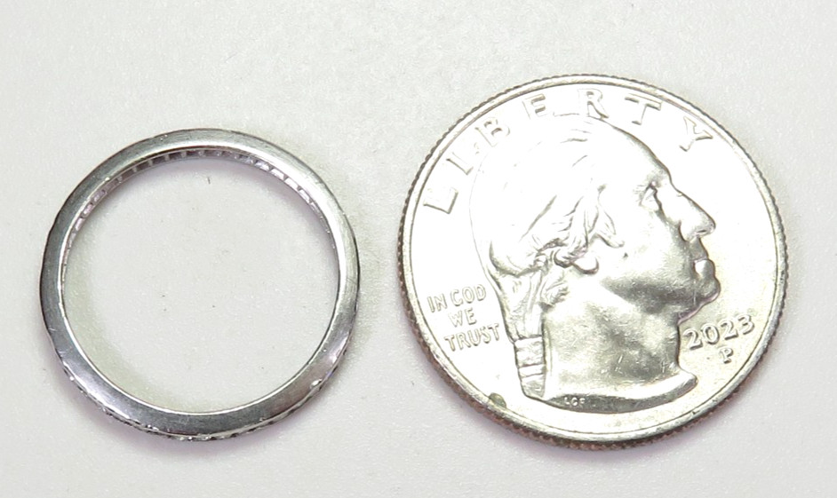 Antique Deco 1920’s Wedding Eternity Platinum Band Ring Size 6.25 UK-M EGL USA