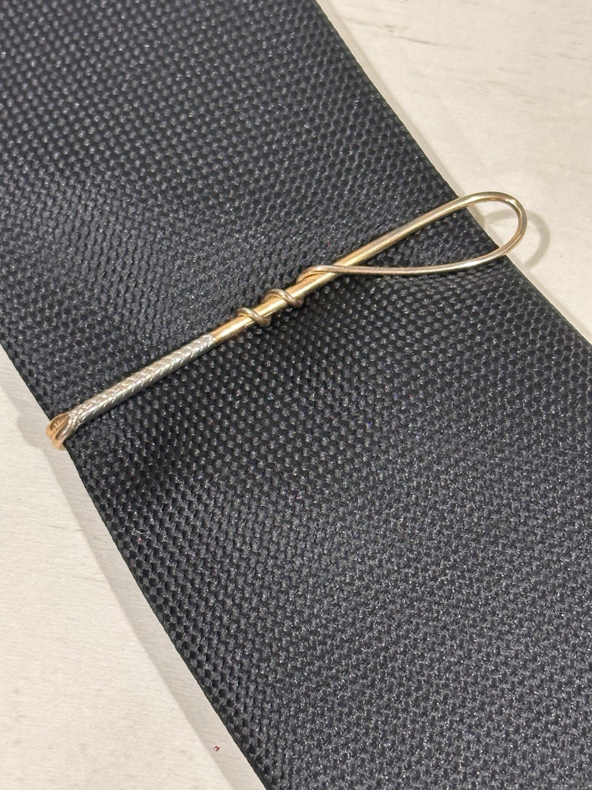 Swank Horse Riding Crop Equestrian Tie Bar Gold Tone Tie Clip Vintage