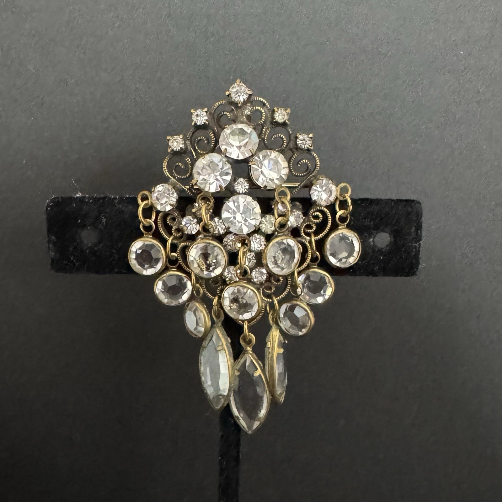 Vintage Hobé Signed Victorian Revival Filigree Brooch Pendant & Earring Set