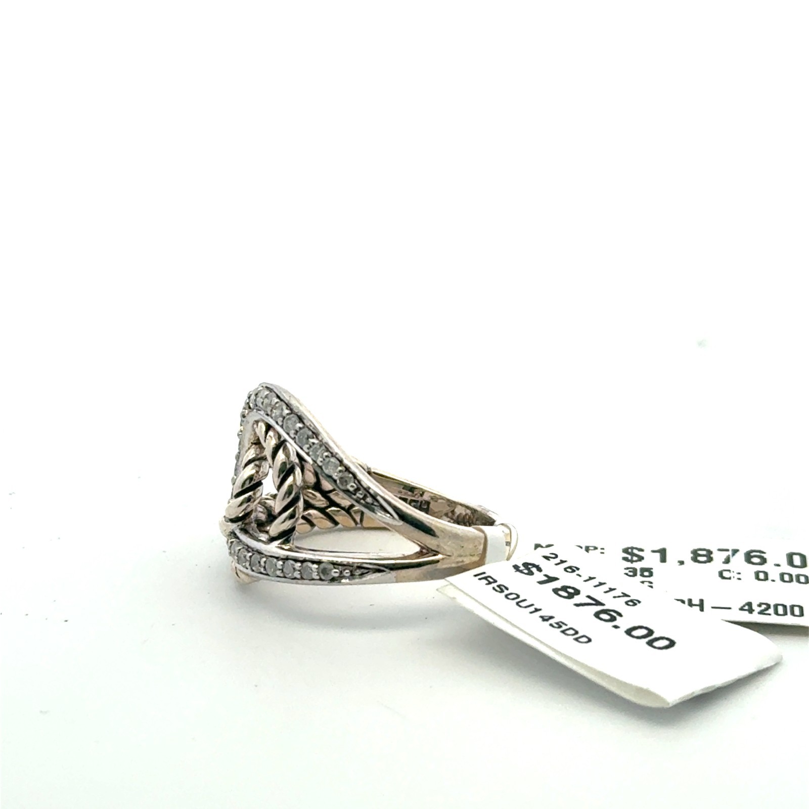 NIB EFFY sterling silver and 0.35ct diamond ring size 6.75 $1876 retail