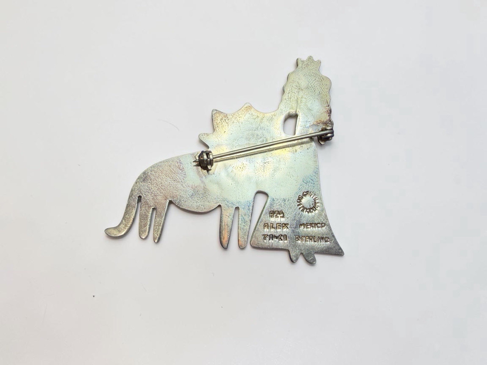 Rare Vintage Los Castillo Taxco 925 Silver Princess Lion Brooch Pin Alex Mexico
