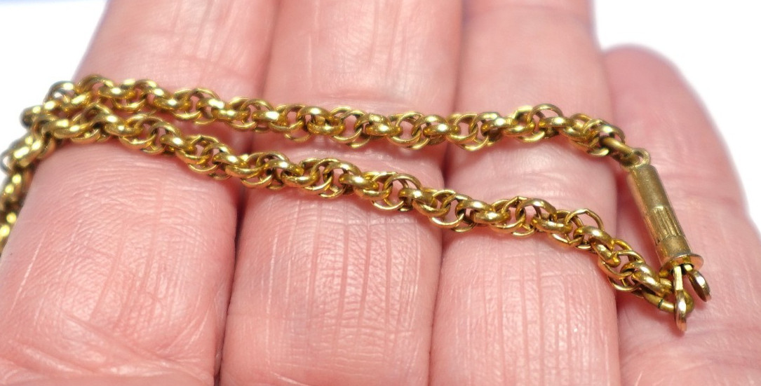 GOLD FILLED CHAIN NECKLACE 7.4 GRAMS 15″ VINTAGE J-893
