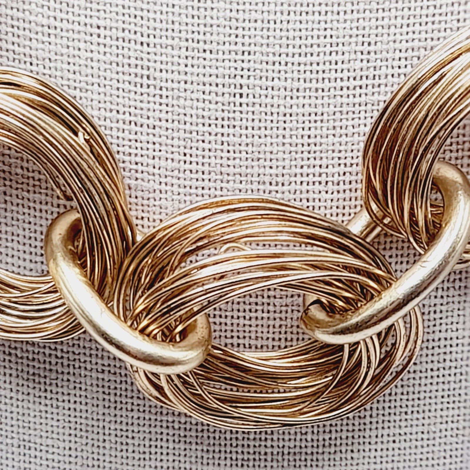 Sigrid Olsen Gold Tone Necklace Chunky Wire Wrap Link 19 Inch
