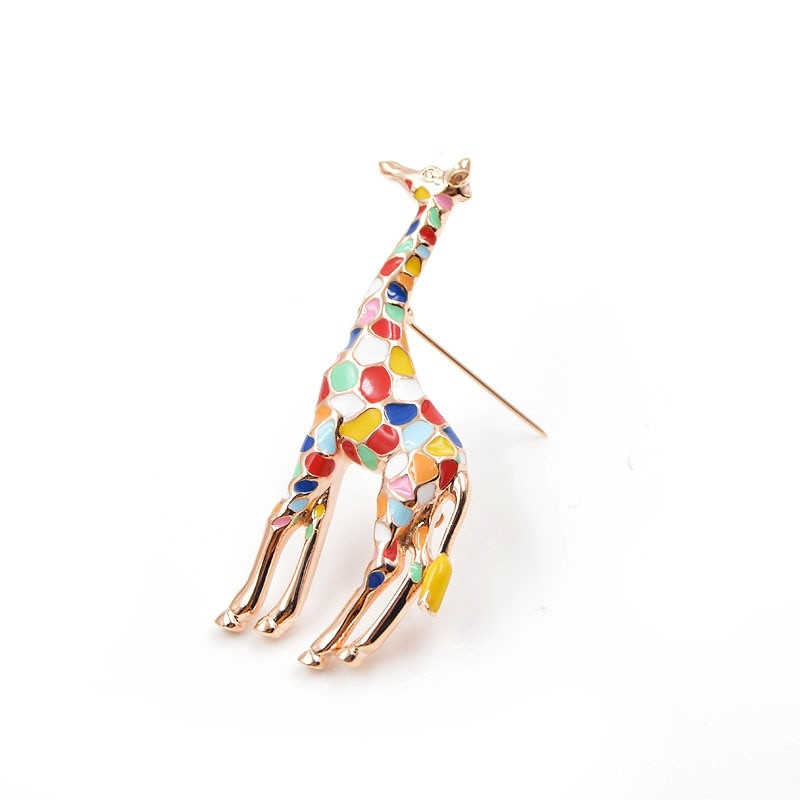 Cute Giraffe Brooches for Women Animal Brooch Pin Fashion Jewelry Color Gift