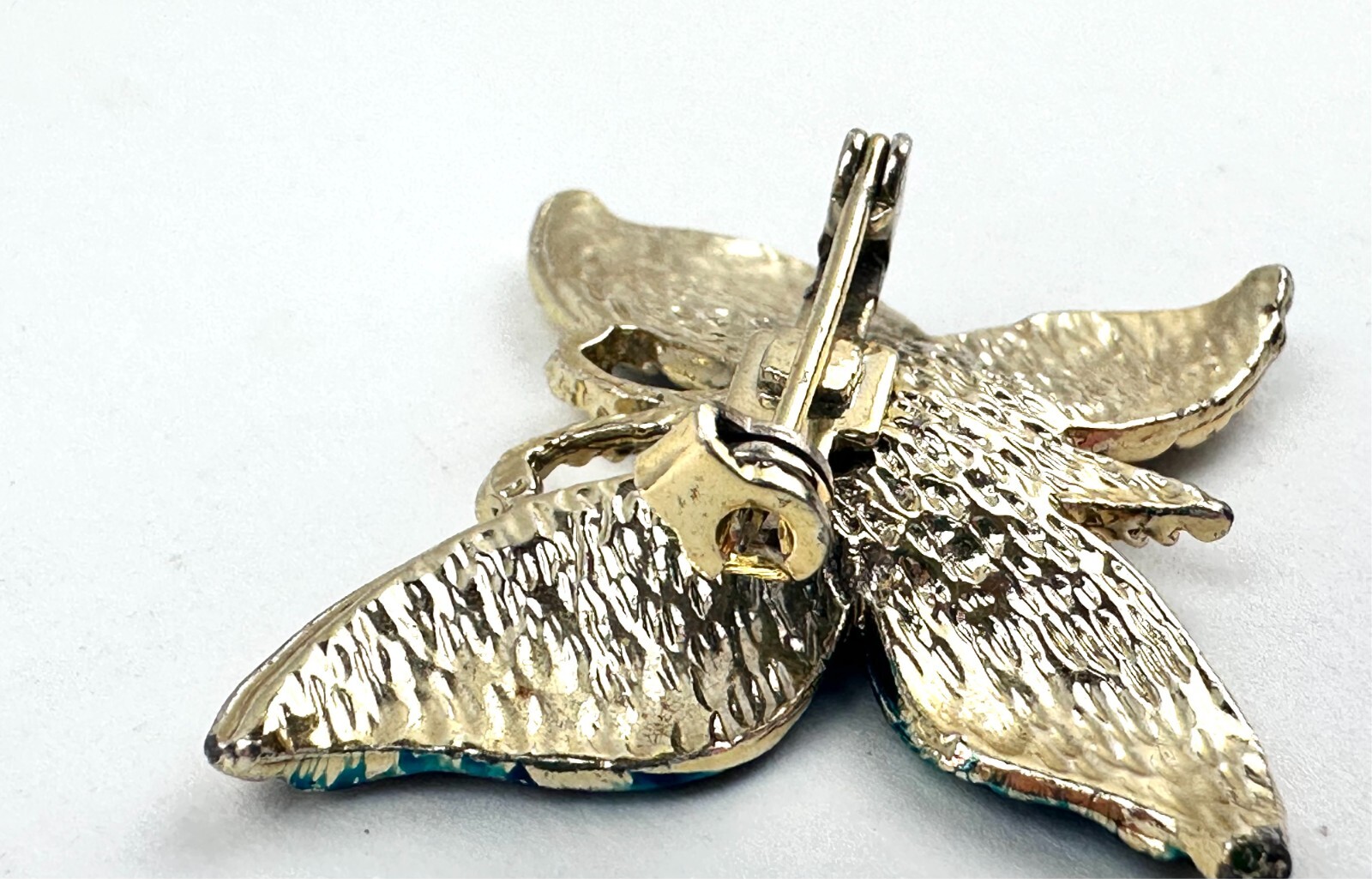 Lot 3 Vintage Brooches Pins: Red Hat Pin, Purple/Pink and Gold/Silver Butteflies