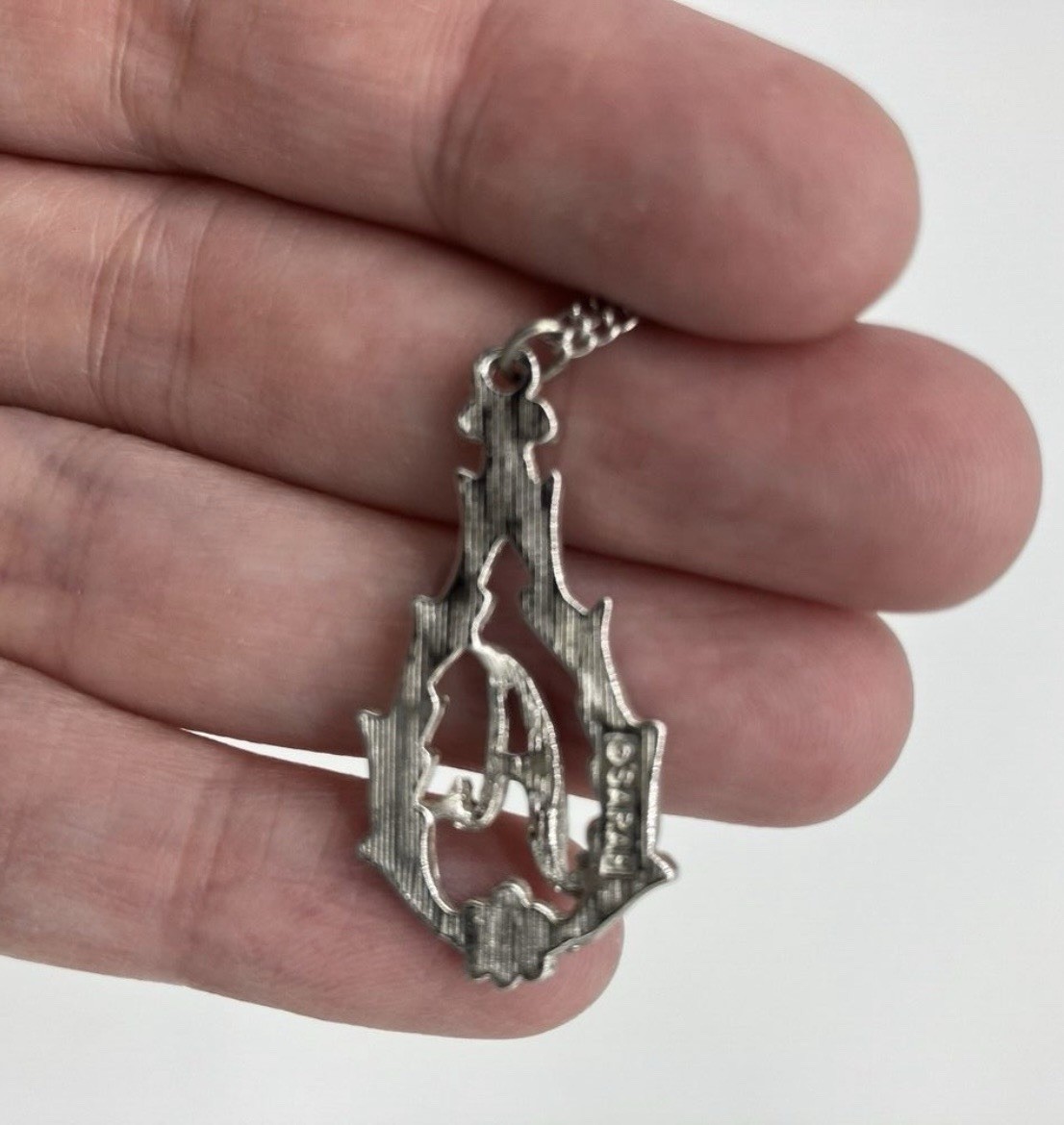 Sarah Coventry Silver Tone Letter A Monogram Pendant Necklace
