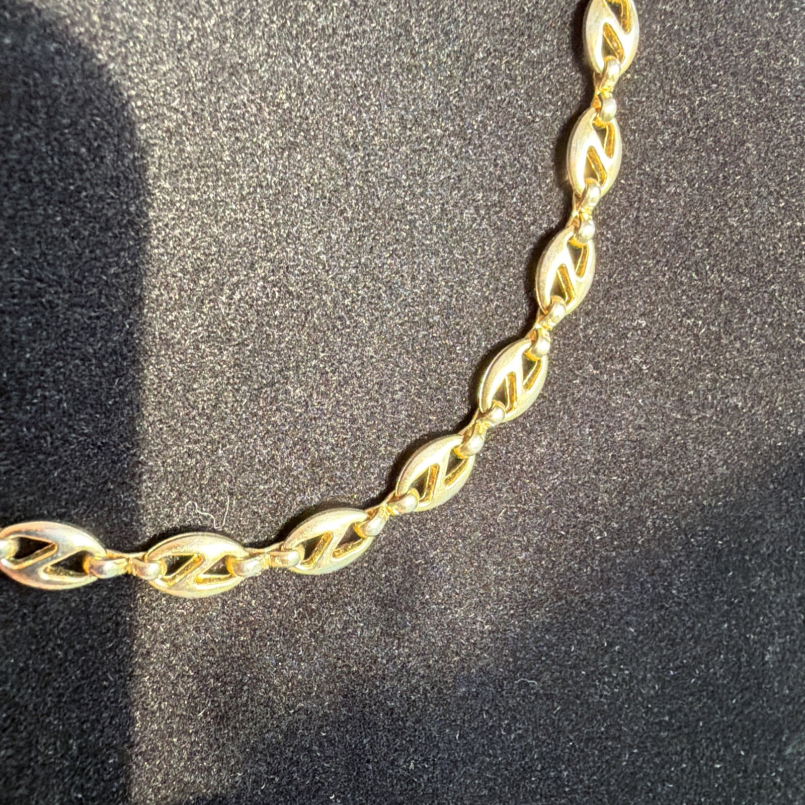 Mariner Anchor Chain Necklace Vintage Classic Preppy Jewelry Gift 24” Gold Tone