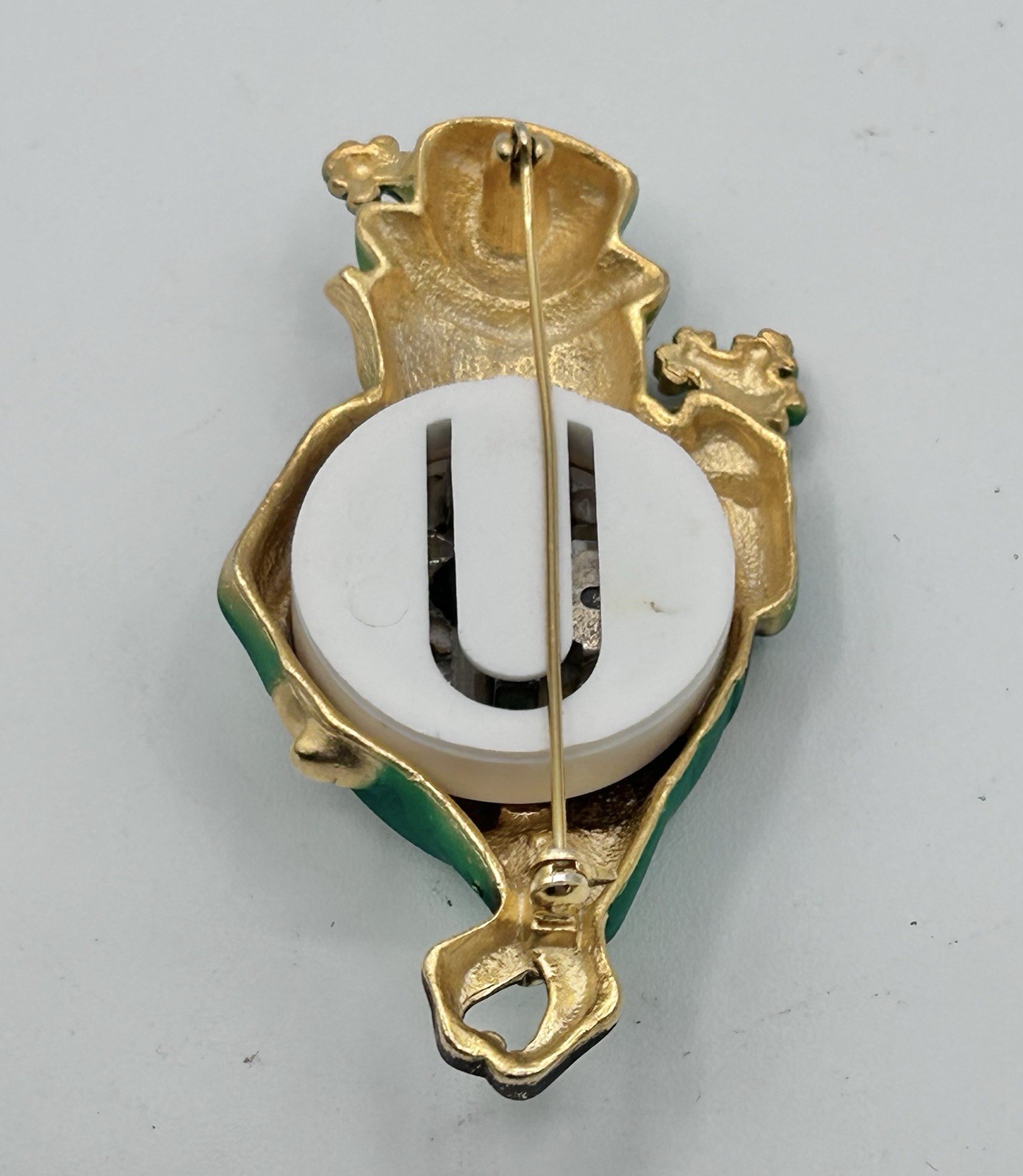 AJC Leprechaun Brooch Large Attached Not Working Sound Piece 3″