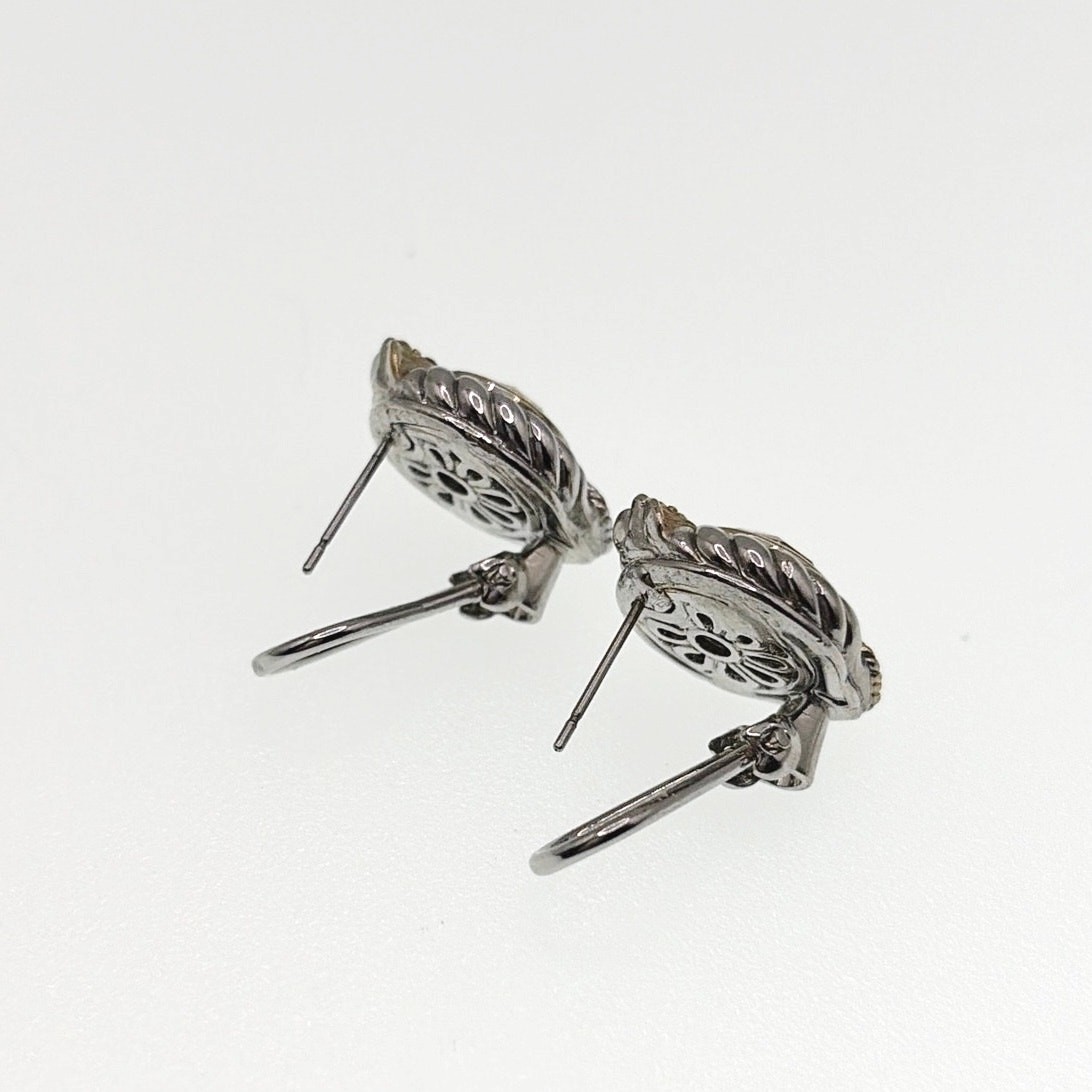 Retro Silver Tone Cubic Zirconia Citrine Stones