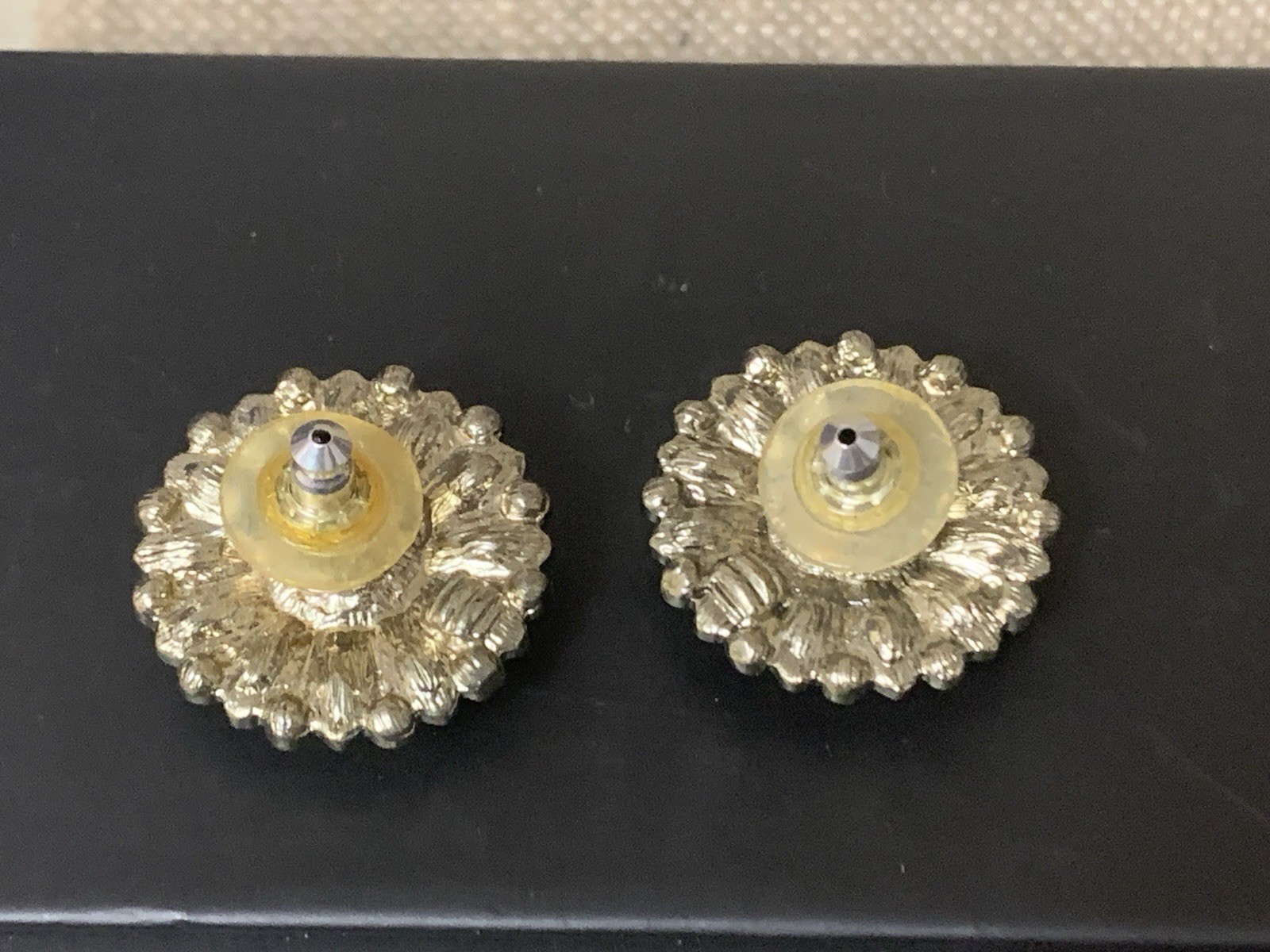 RARE 1950’S VINTAGE PINK CHAMPAGNE CRYSTAL&MARCASITE POST BACK EARRINGS-EXC COND