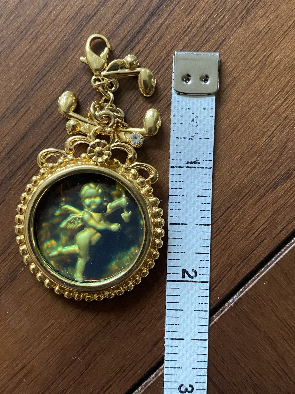 Vtg. Kirks Folly Symphony of Angels Cherub Lenticular Hologram Charm Pendant