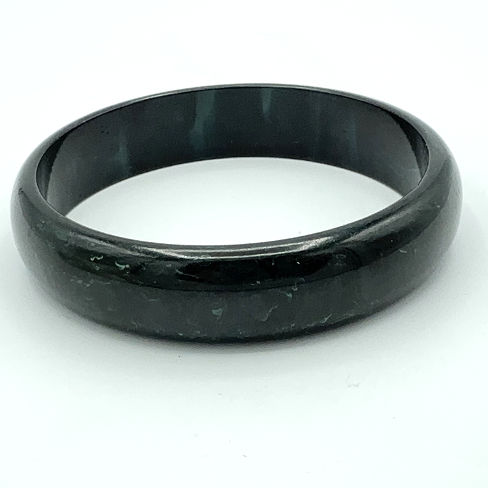 BAKELITE vintage bangle bracelet – dark green &.blue marbled – 5/8″ wide plastic