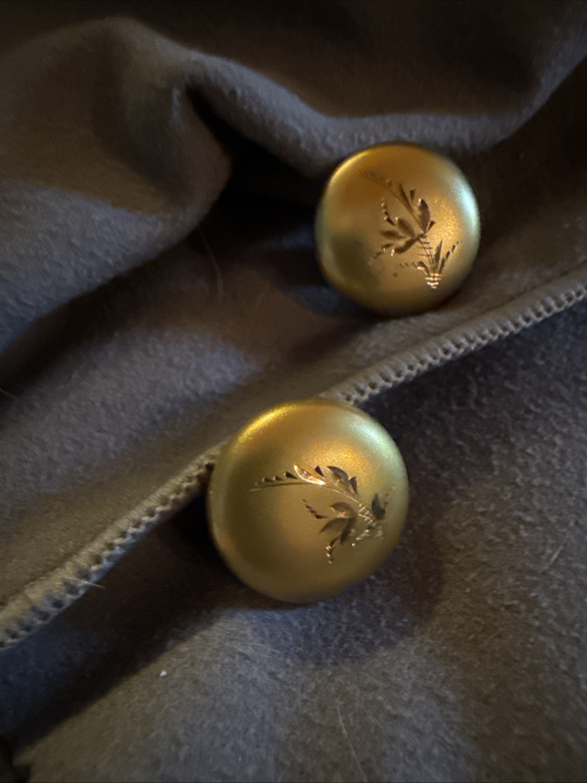 Antique Engraved Gold Cuff Links