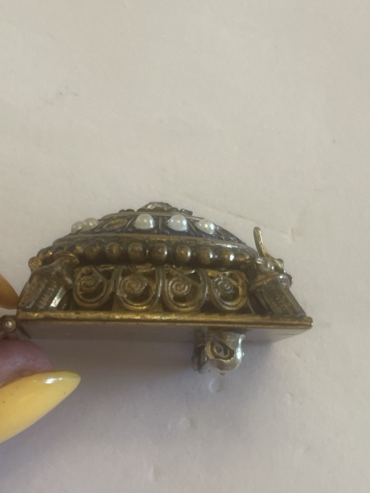 Vintage Walter Lampl Manual Watch Brooch Gold Tone (Filled?) Works/ Keeps Time