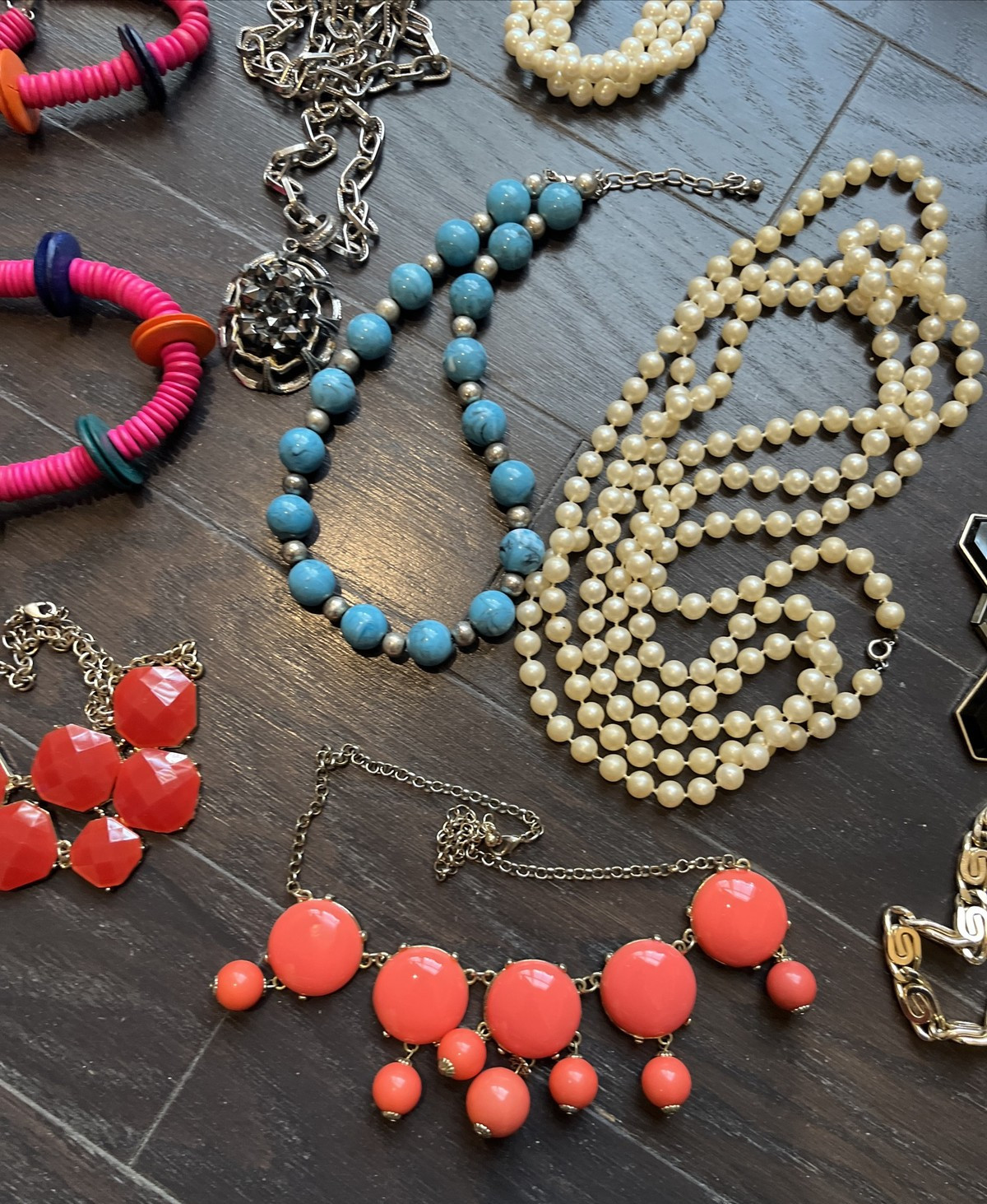 Vintage Necklace Costume Jewelry Lot of 16 , Chunky, Statement, Faux Pearls etc
