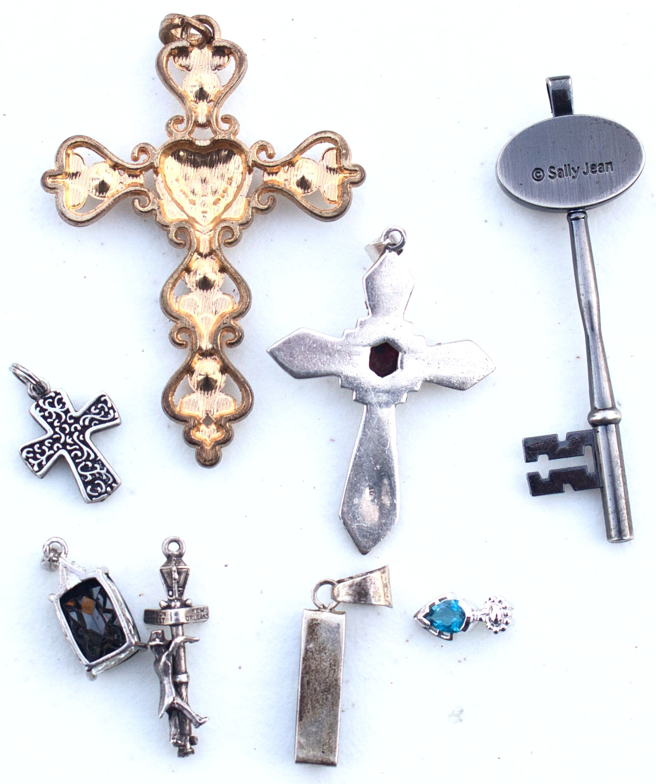 Vintage to Now Lot of 8 Variety of Pendants – 1 signed – no chains included