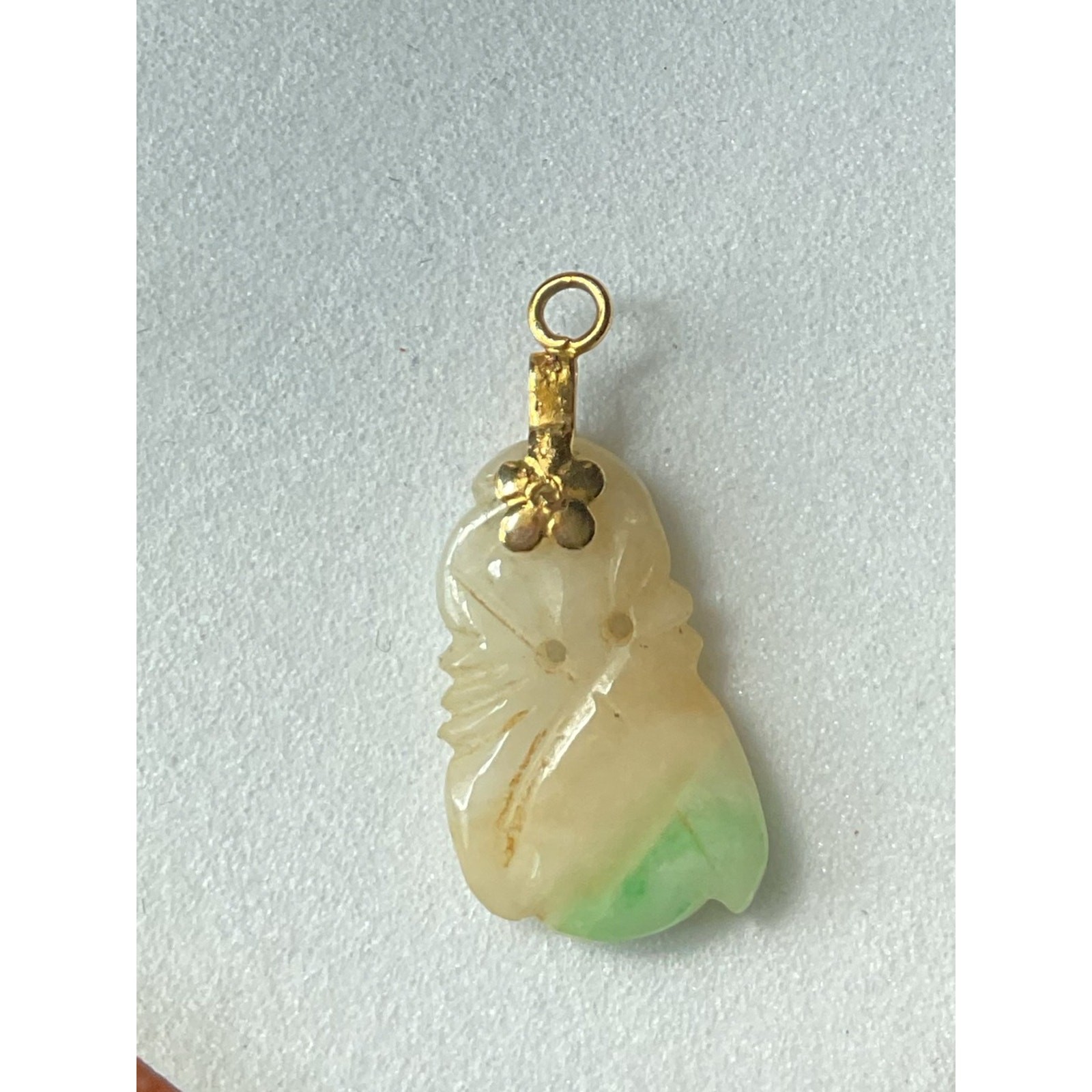 Vintage Jadeite Jade Carved Necklace Pendant
