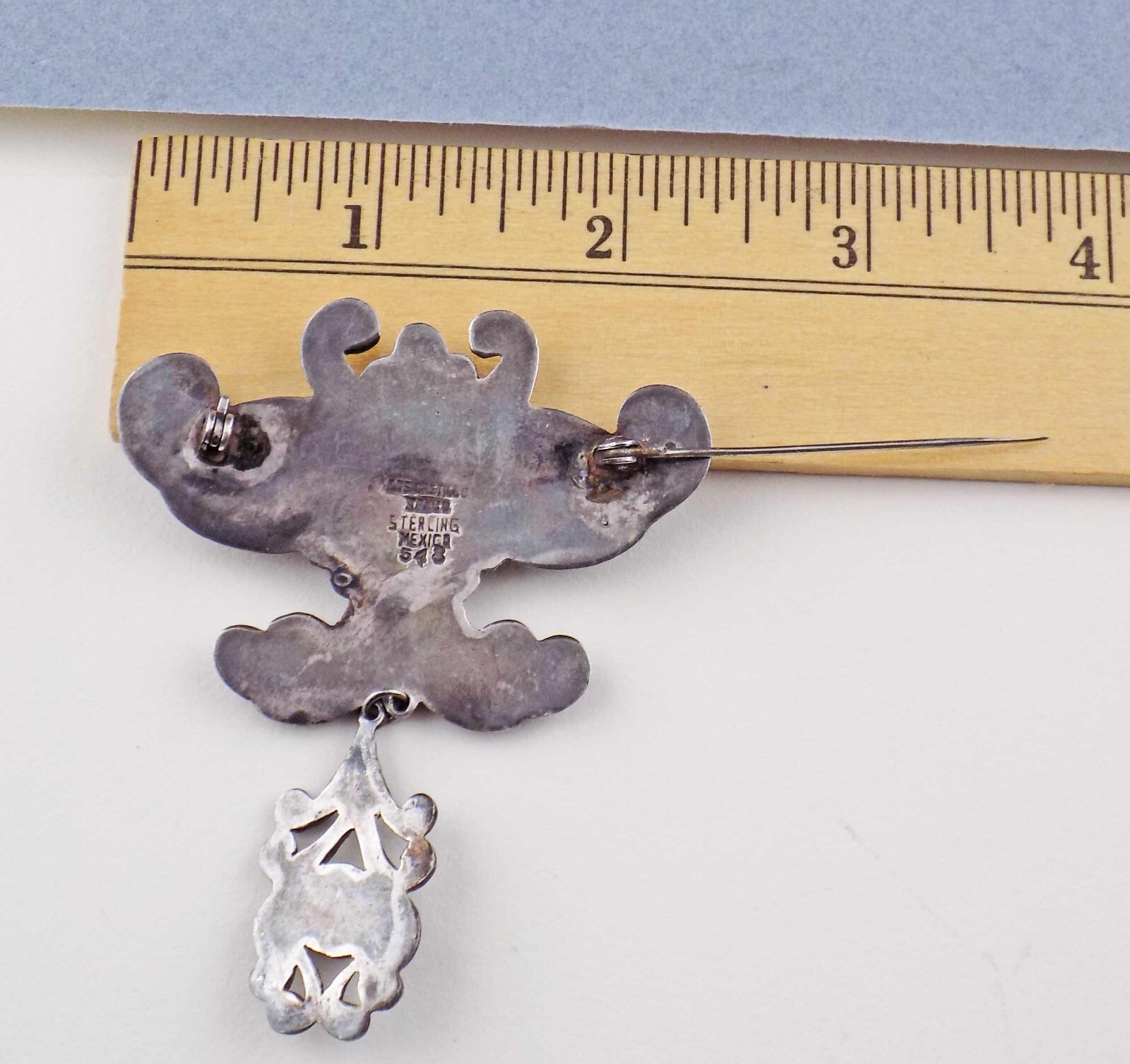 Los Castillo Classic 1940s Sterling Silver Brooch 548 925 Pin Taxco Mexico 23.1g