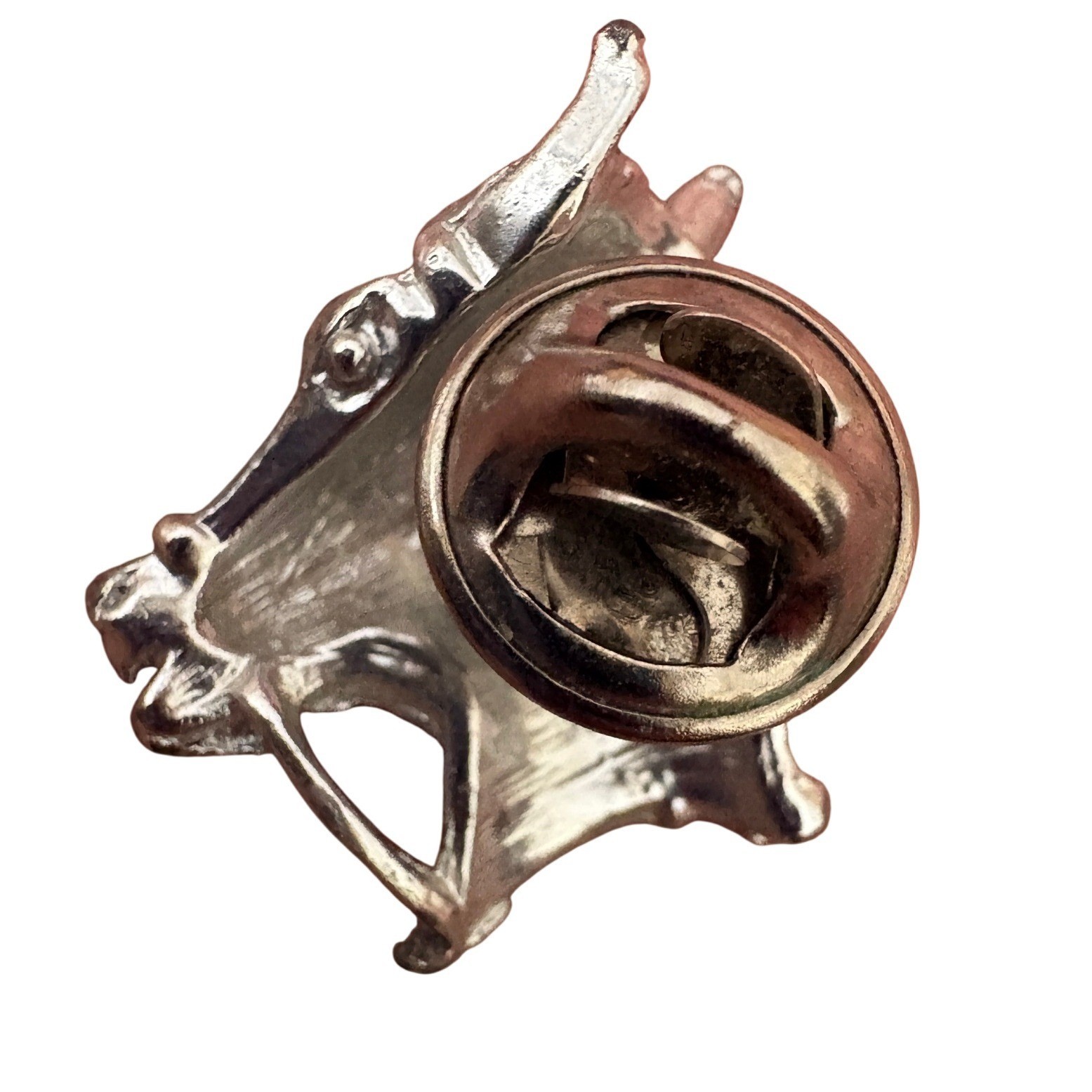 Vintage Silver Tone Western Horse Head Lapel Pin and Cowboy Boot Brooch Set