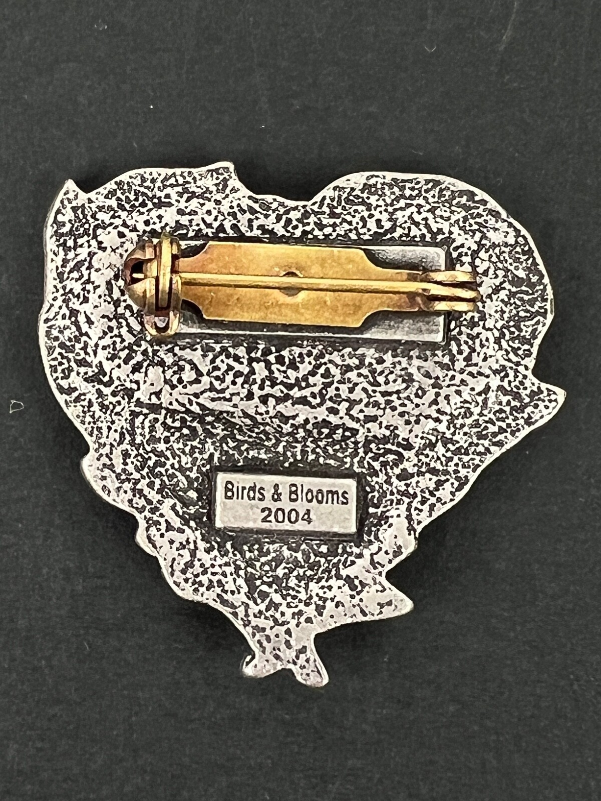 Vintage Lot of 2 Pewter BIRDS AND BLOOMS 2004 and CLIFT Birds Nest Pin Brooch