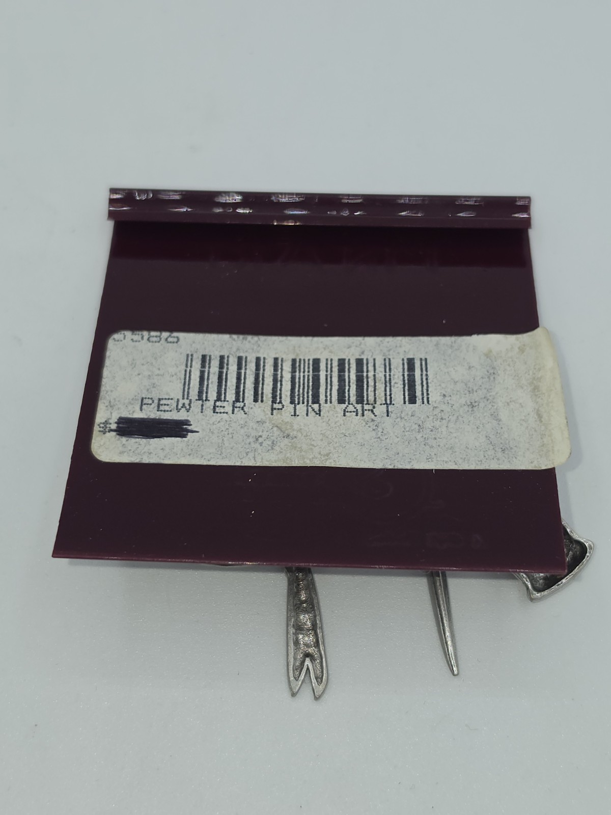Vintage JJ Jonette Jewelry Sewing Charm Brooch Pin Art Pewter Tape Measure 2″