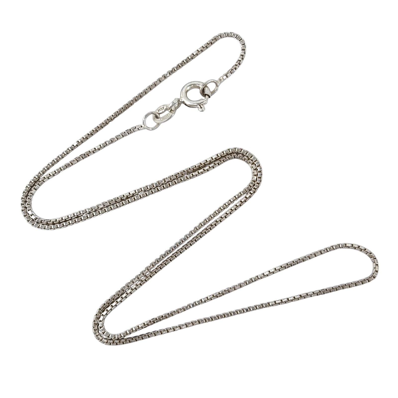 Vintage Italy Sterling Silver 925 Box Chain Necklace 16.5″